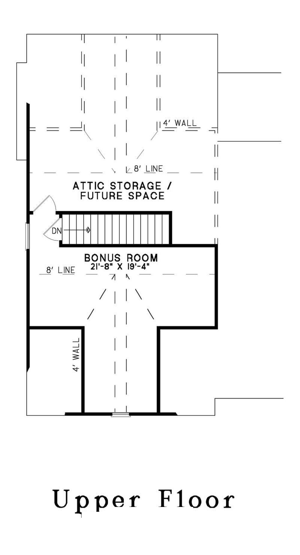 Floor Plan Second Story of Country Plan #153-1418